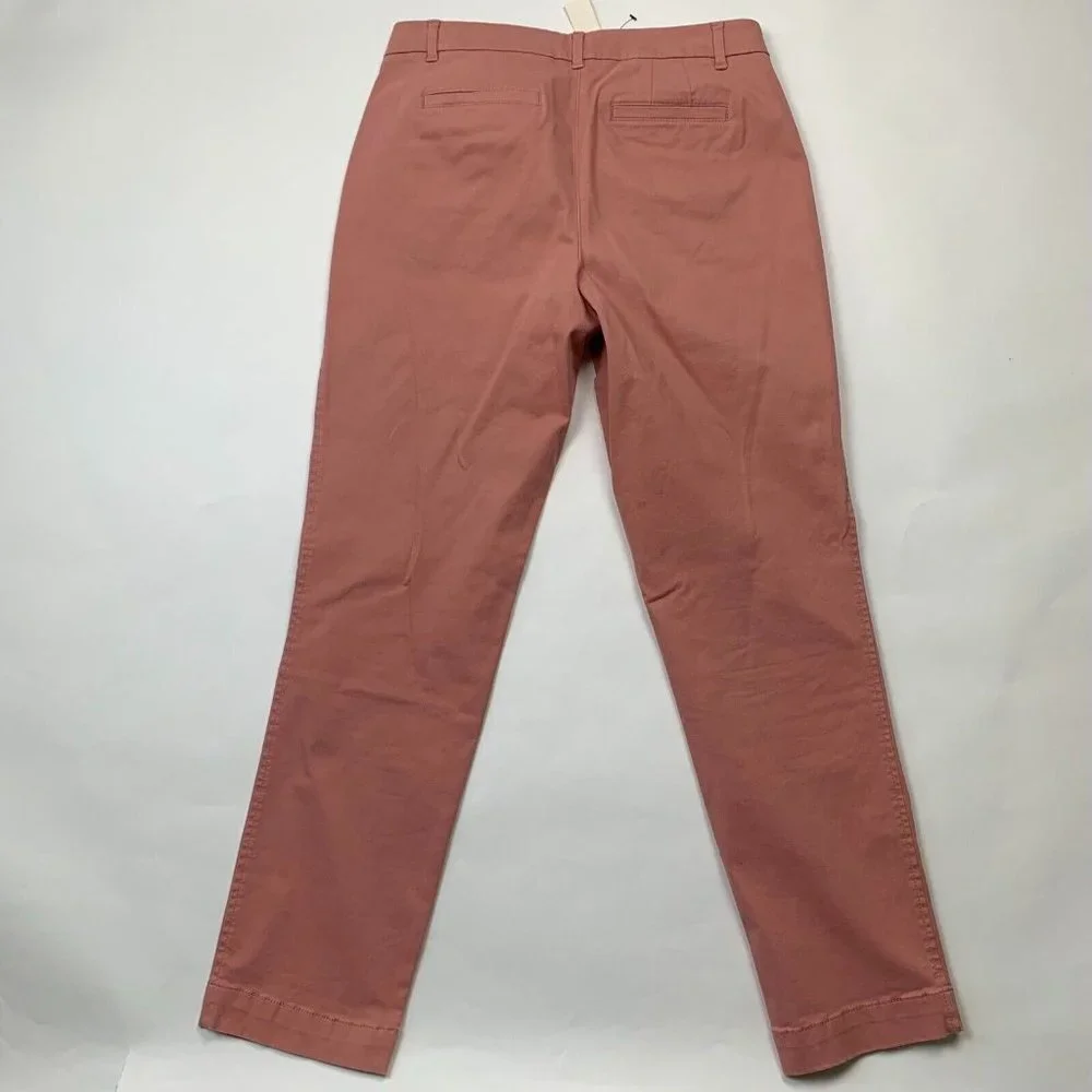 Talbots Womens Chino Pants Orange Size 6 Tapered Leg Flat Front Slash Pocket - Picture 2 of 8